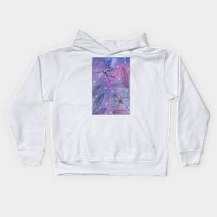 Hibiscus Flowers at Night Watercolor Art Kids Hoodie